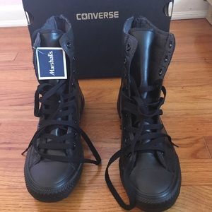 black converse- pleather hightops